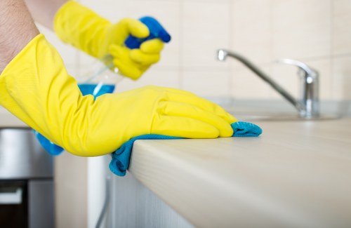 Technician carrying out a risk assessment before cleaning starts