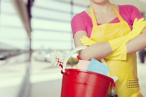 Cleaner removing hard-water stains from a window in Waterloo
